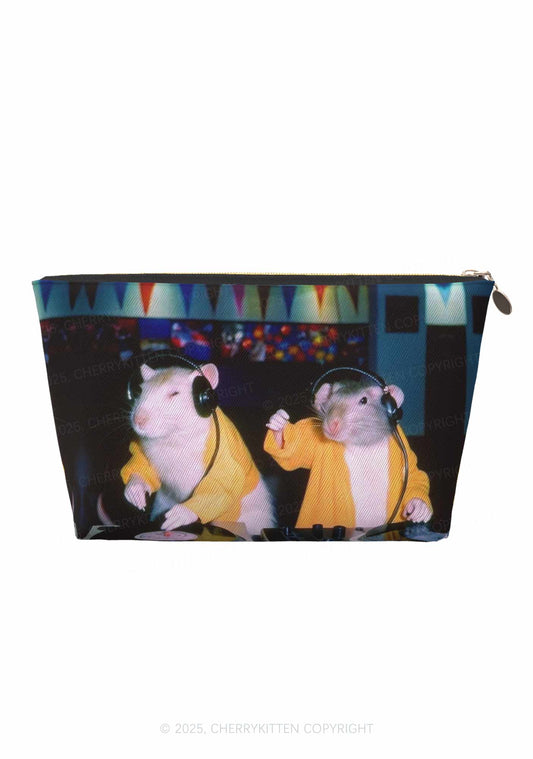 DJ Rats Y2K Leather Makeup Bag Cherrykitten
