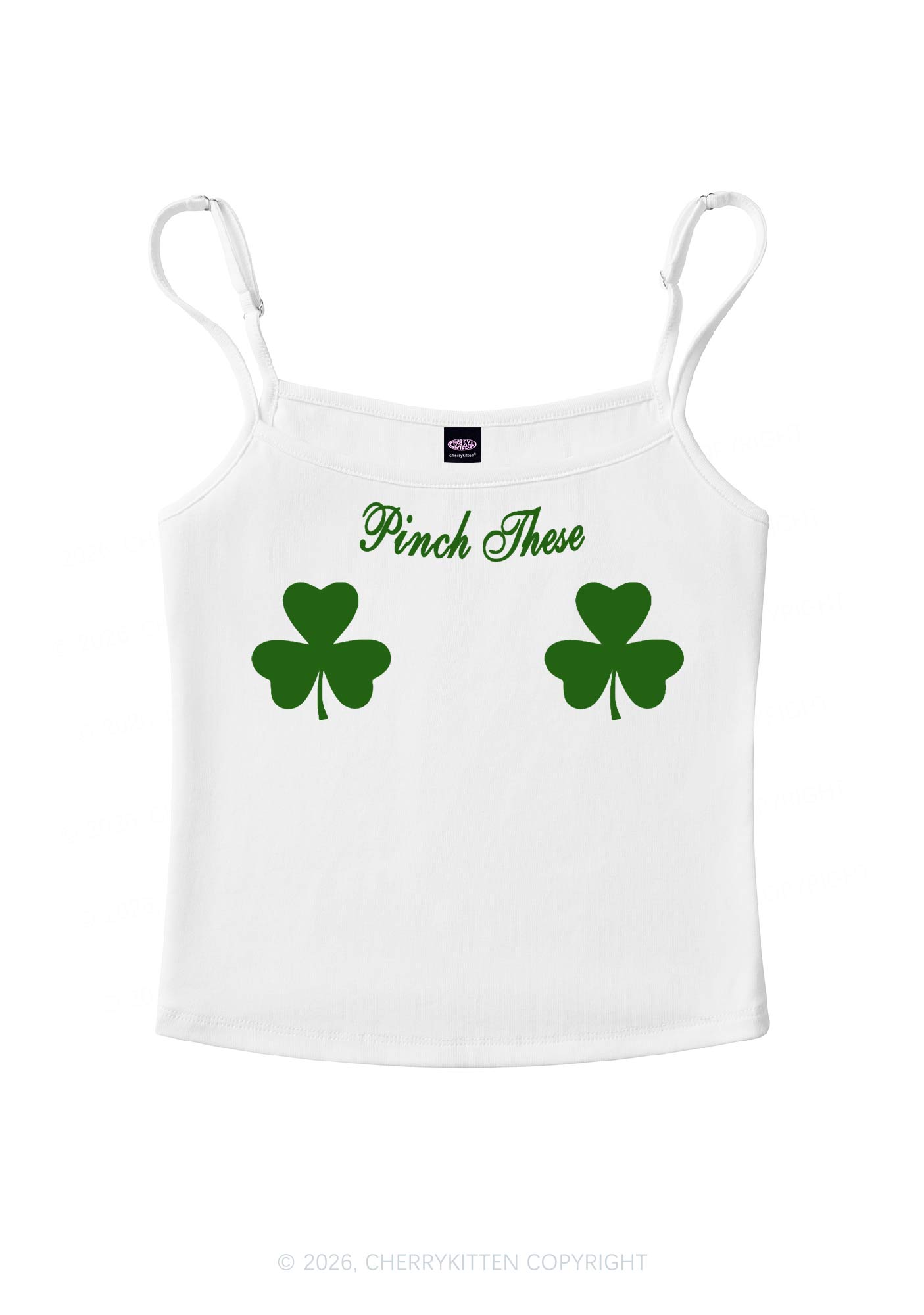 Pinch These St Patricks Y2K Spaghetti Strap Cami Cherrykitten