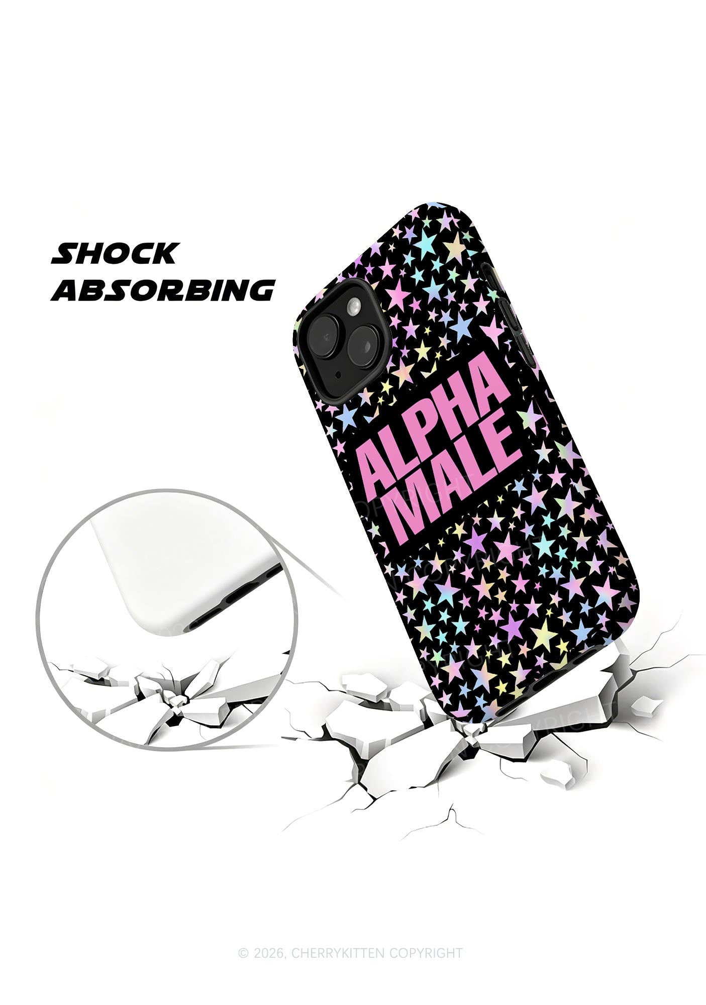 Black Alpha Male Pride Y2K Phone Case Cherrykitten