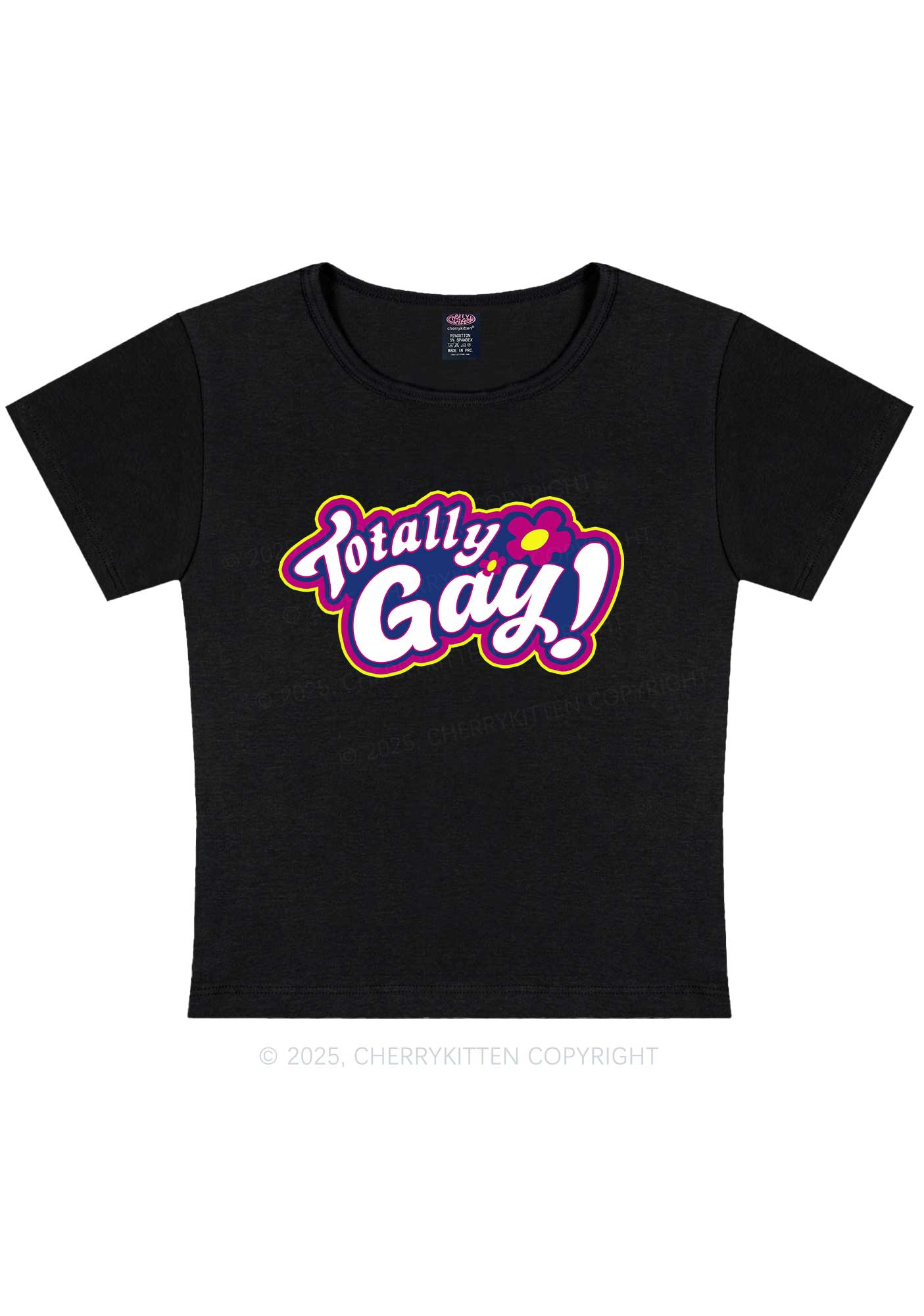 Totally Gay Pride Y2K Baby Tee Cherrykitten