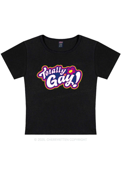Totally Gay Pride Y2K Baby Tee Cherrykitten