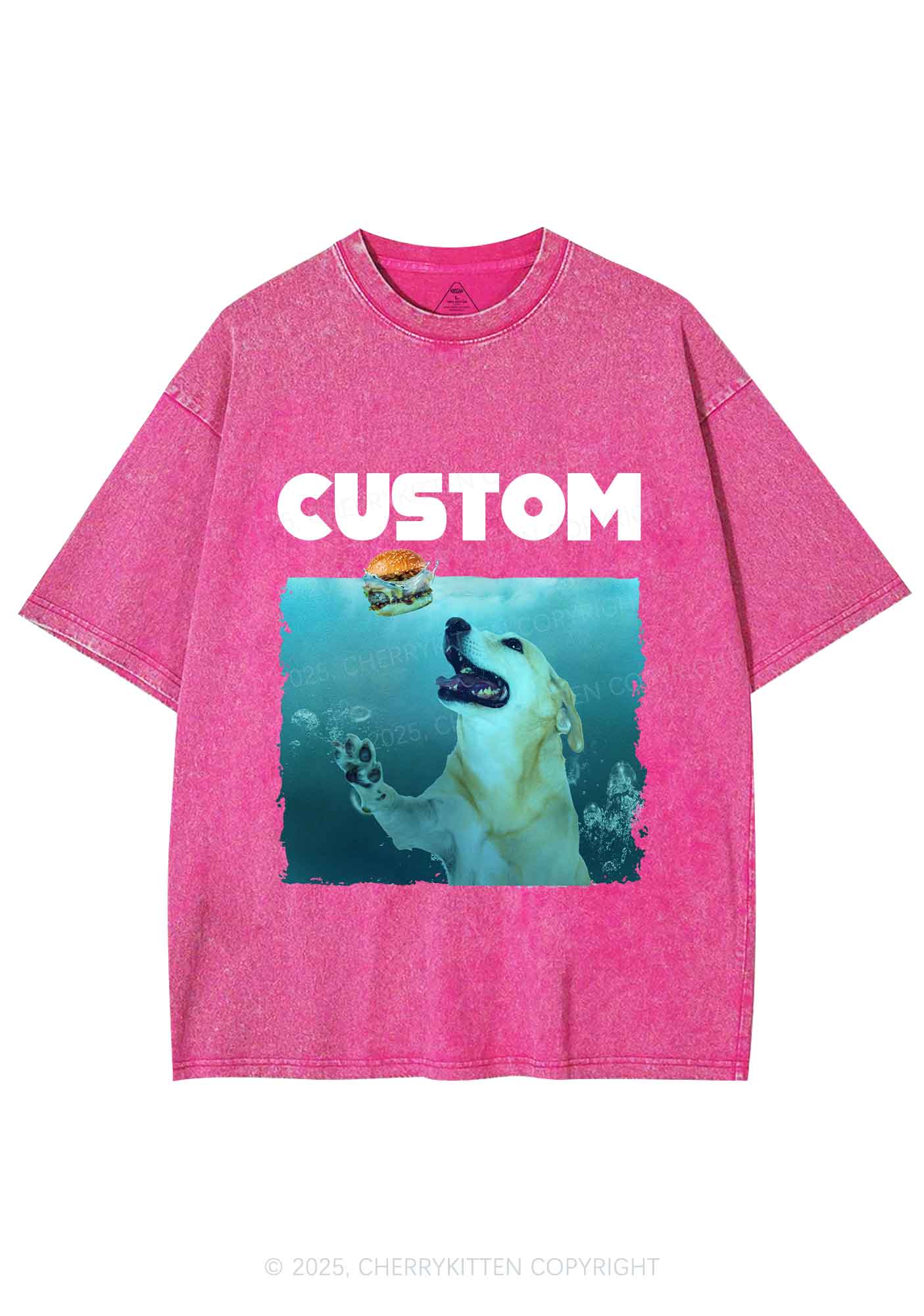 Custom Jowls Dog Y2K Shirts Washed Tee Cherrykitten