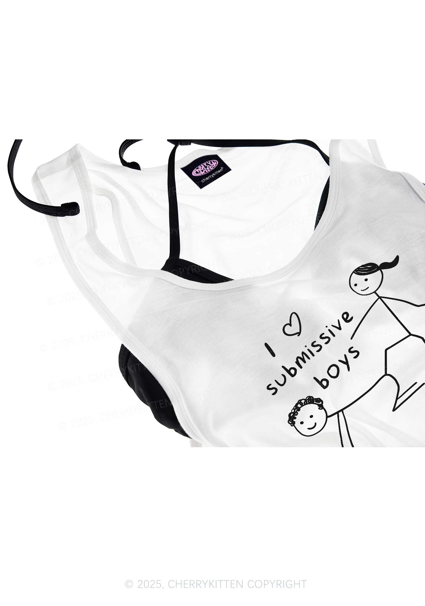 I Love S Boys Y2K Sheer Boyfriend Tank Cherrykitten