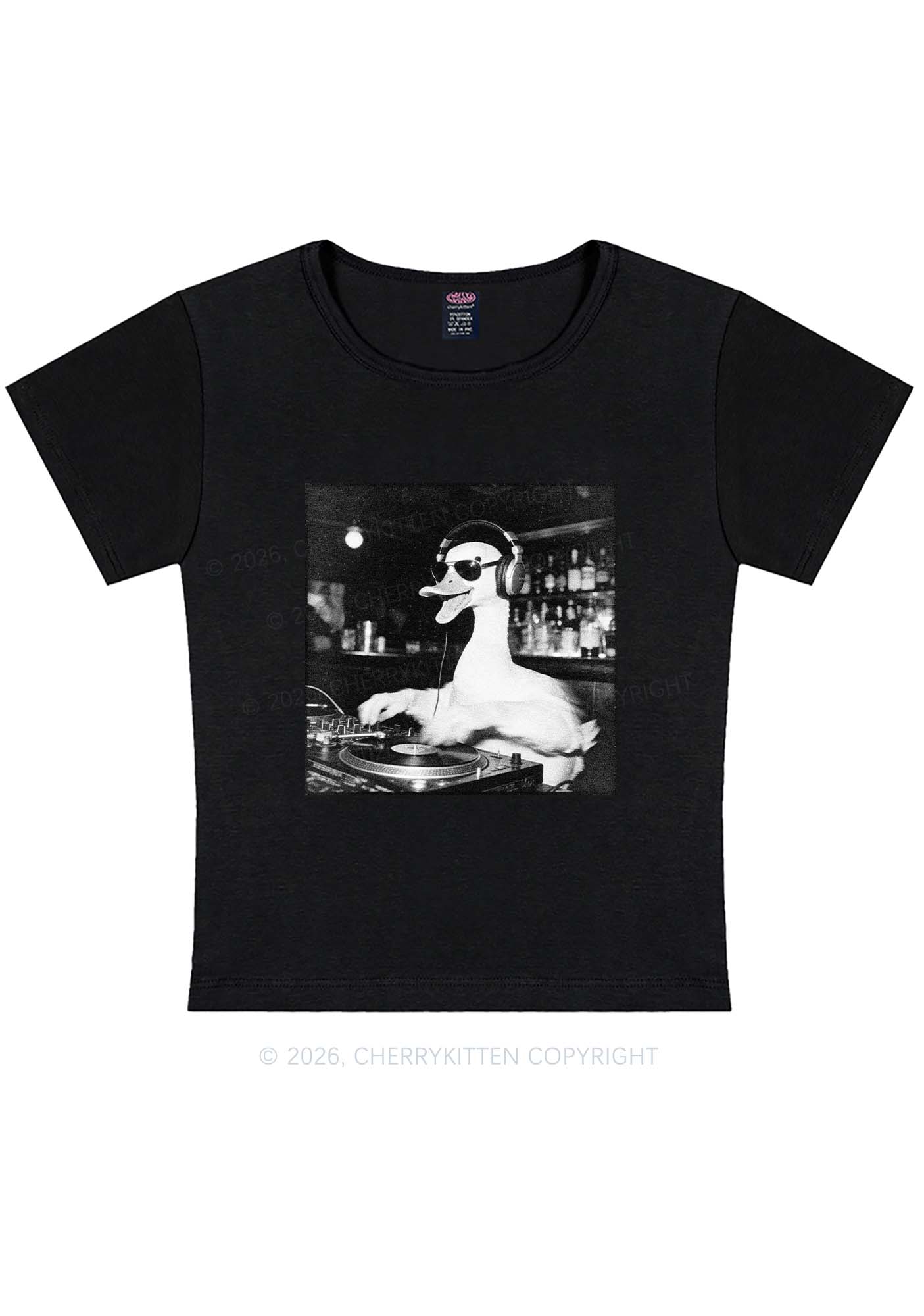 DJ Duck Y2K Baby Tee Cherrykitten