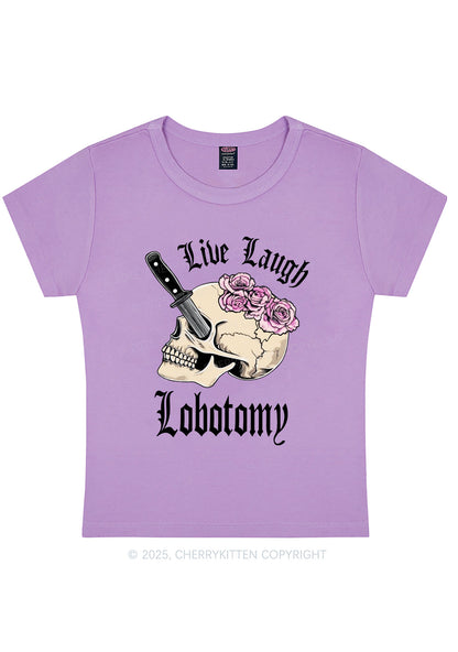 Live Laugh Lobotomy Skull Y2K Baby Tee Cherrykitten