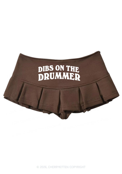 Dibs On The Drummer Y2K Mini Pleated Skirts Cherrykitten