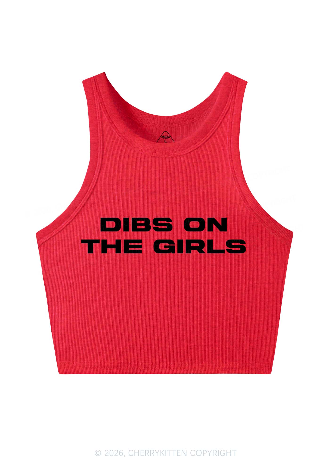 Dibs On The Girls Pride Y2K Crop Tank Top Cherrykitten