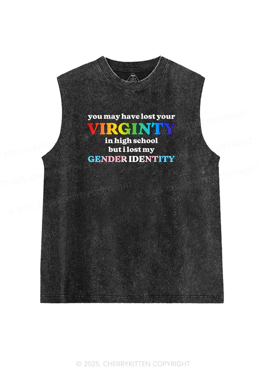 I Lost My Gender Identity Pride Y2K Washed Muscle Tank Cherrykitten