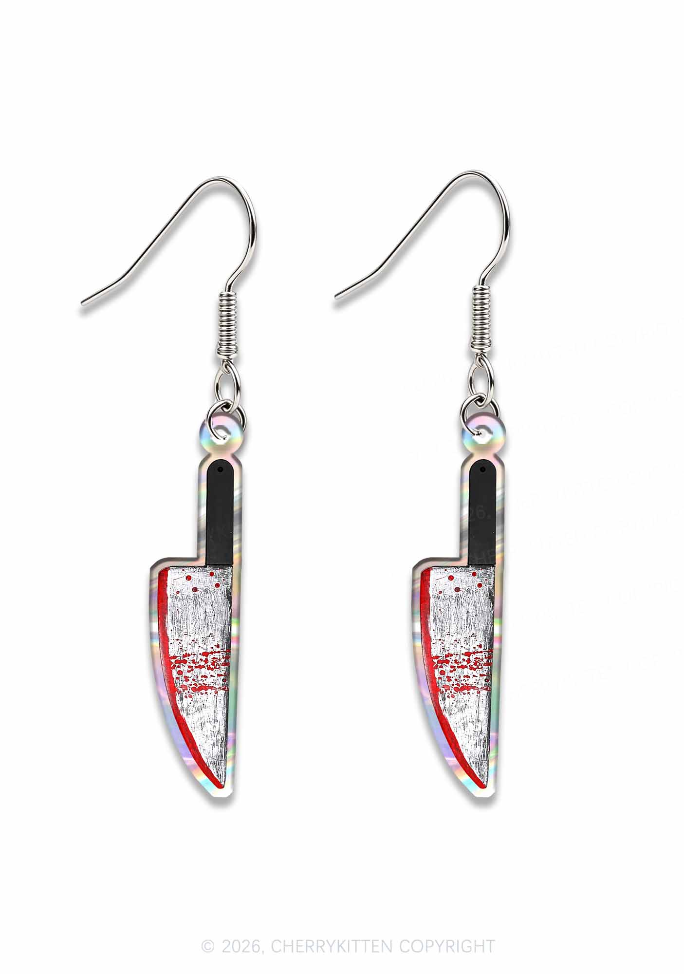 Halloween Blood Knife Y2K Acrylic Earrings Cherrykitten