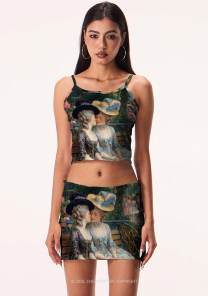 Vintage Garden Ladies Pride Y2K Print Mini Skirt Cherrykitten