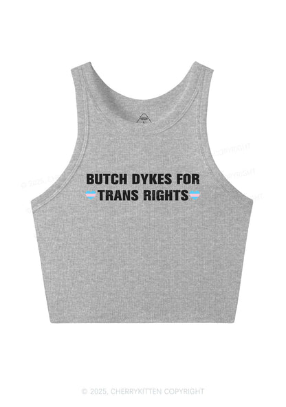 Butch Dykes For Trans Rights Y2K Crop Tank Top Cherrykitten