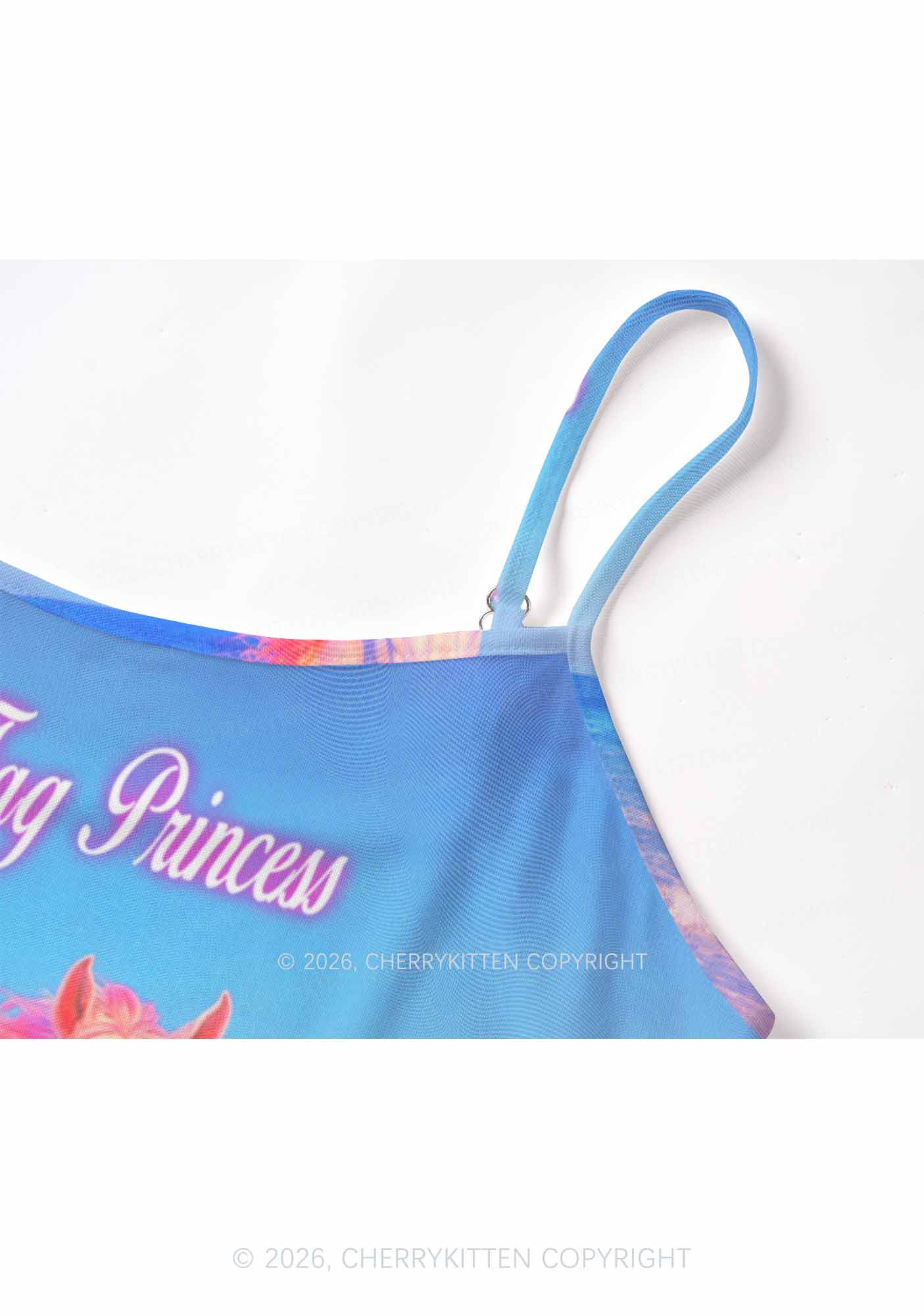 Blue Fag Princess Horse Pride Y2K Mesh Cami Tank Cherrykitten