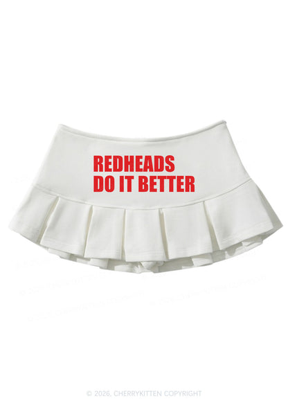 Redheads Do It Better Y2K Mini Pleated Skirts Cherrykitten