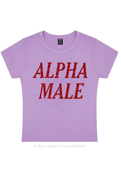 Glitter Alpha Male Y2K Baby Tee Cherrykitten
