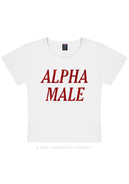 Glitter Alpha Male Y2K Baby Tee Cherrykitten