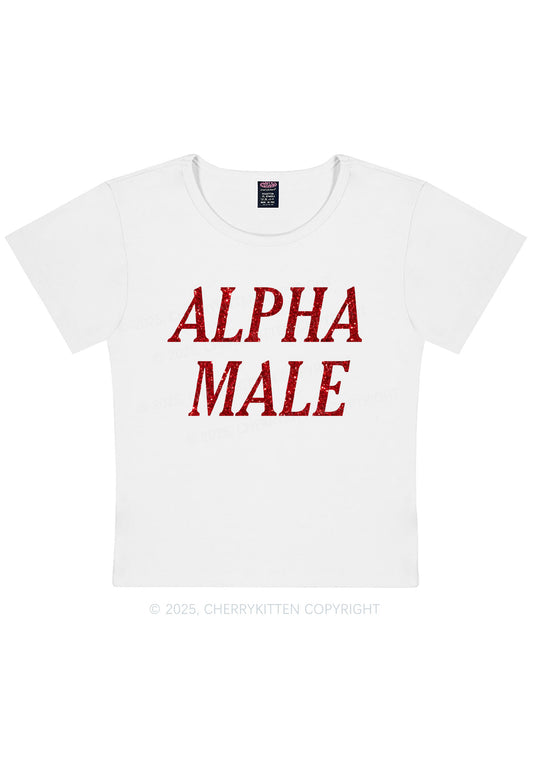 Glitter Alpha Male Y2K Baby Tee Cherrykitten