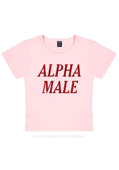 Glitter Alpha Male Y2K Baby Tee Cherrykitten