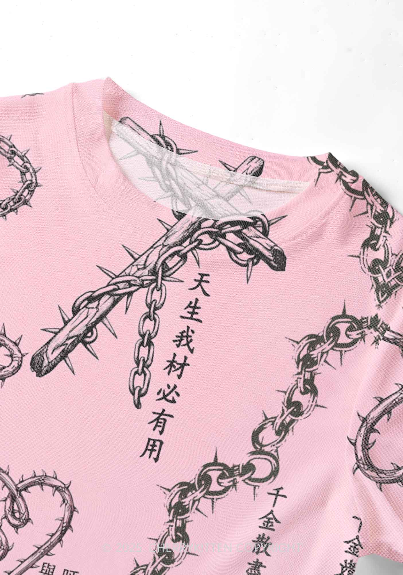 Born To Slay Y2K Mesh Crop Top Cherrykitten
