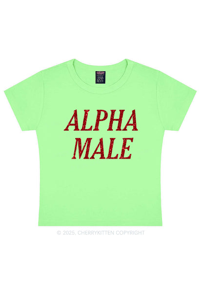 Glitter Alpha Male Y2K Baby Tee Cherrykitten