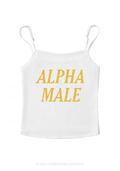 Glitter Alpha Male Y2K Spaghetti Strap Cami Cherrykitten