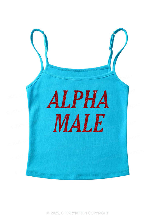 Glitter Alpha Male Y2K Spaghetti Strap Cami Cherrykitten