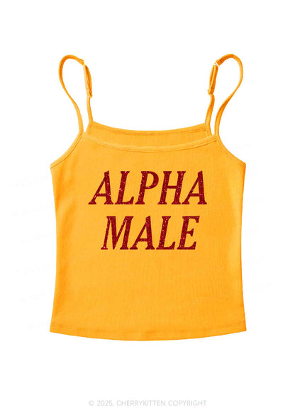 Glitter Alpha Male Y2K Spaghetti Strap Cami Cherrykitten