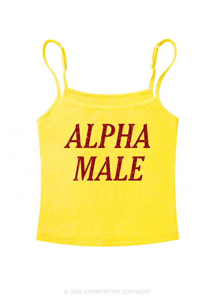 Glitter Alpha Male Y2K Spaghetti Strap Cami Cherrykitten
