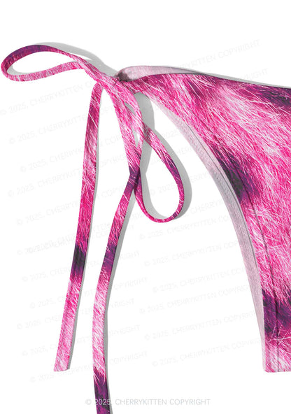 Pink Leopard Y2K Print Bikini Set Cherrykitten