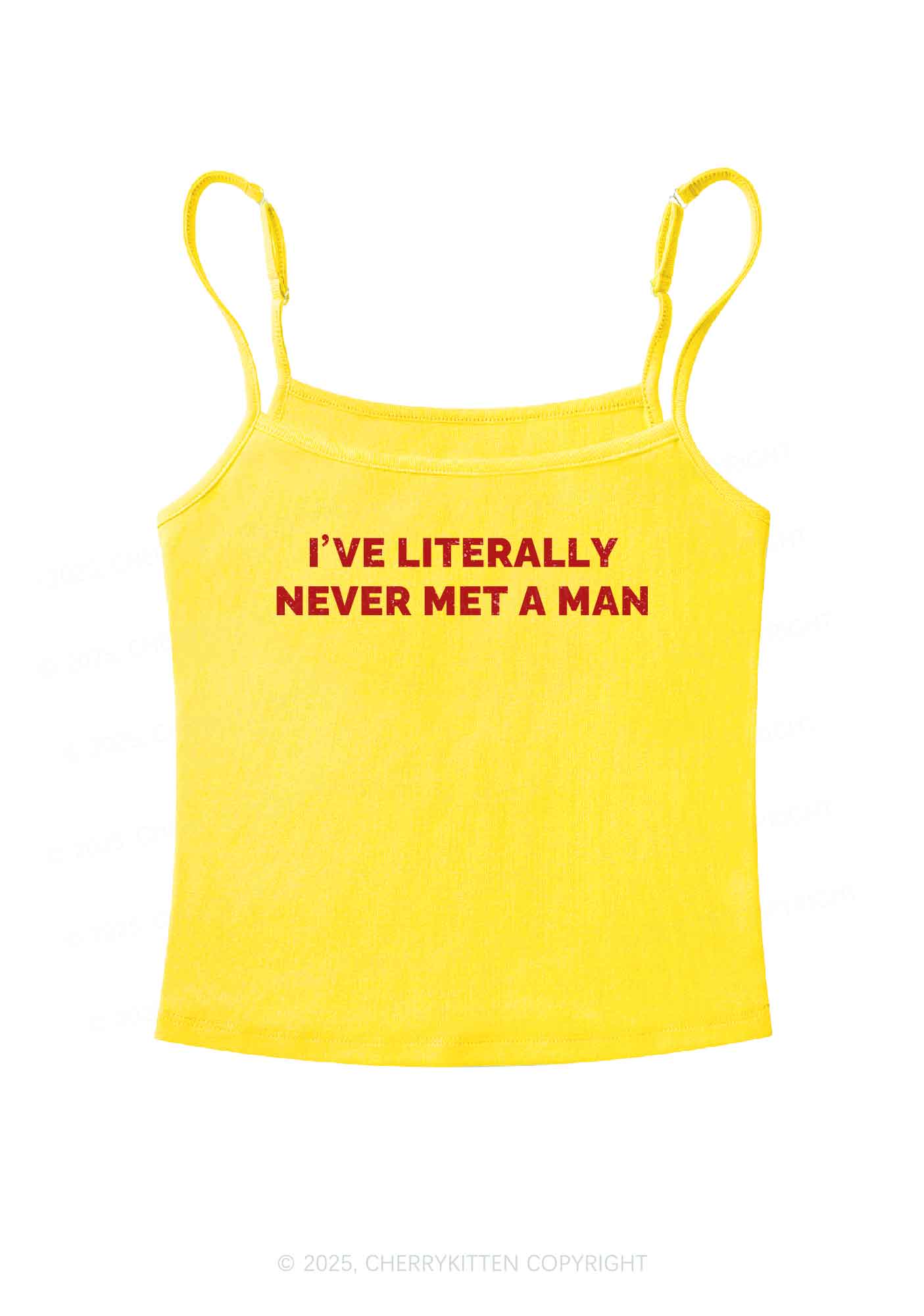 Never Met A Man Pride Y2K Spaghetti Strap Cami Cherrykitten
