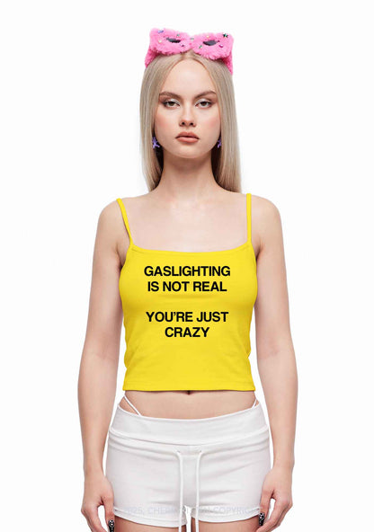 Gaslighting Not Real Y2K Spaghetti Strap Cami Cherrykitten