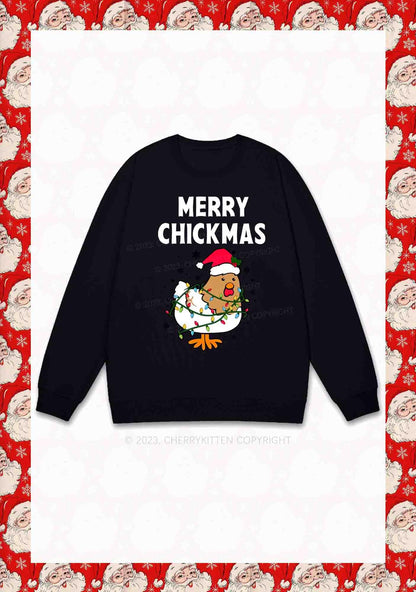 Merry Chickmas Snowflakes Christmas Y2K Sweatshirt Cherrykitten