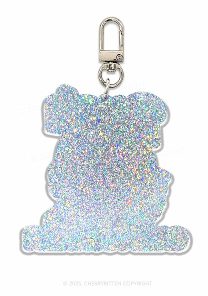 Bxxch Calm Yourself 1Pc Y2K Glitter Keychain Cherrykitten