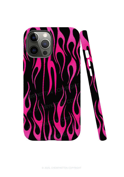 Hot Pink Flame Y2K Phone Case Cherrykitten