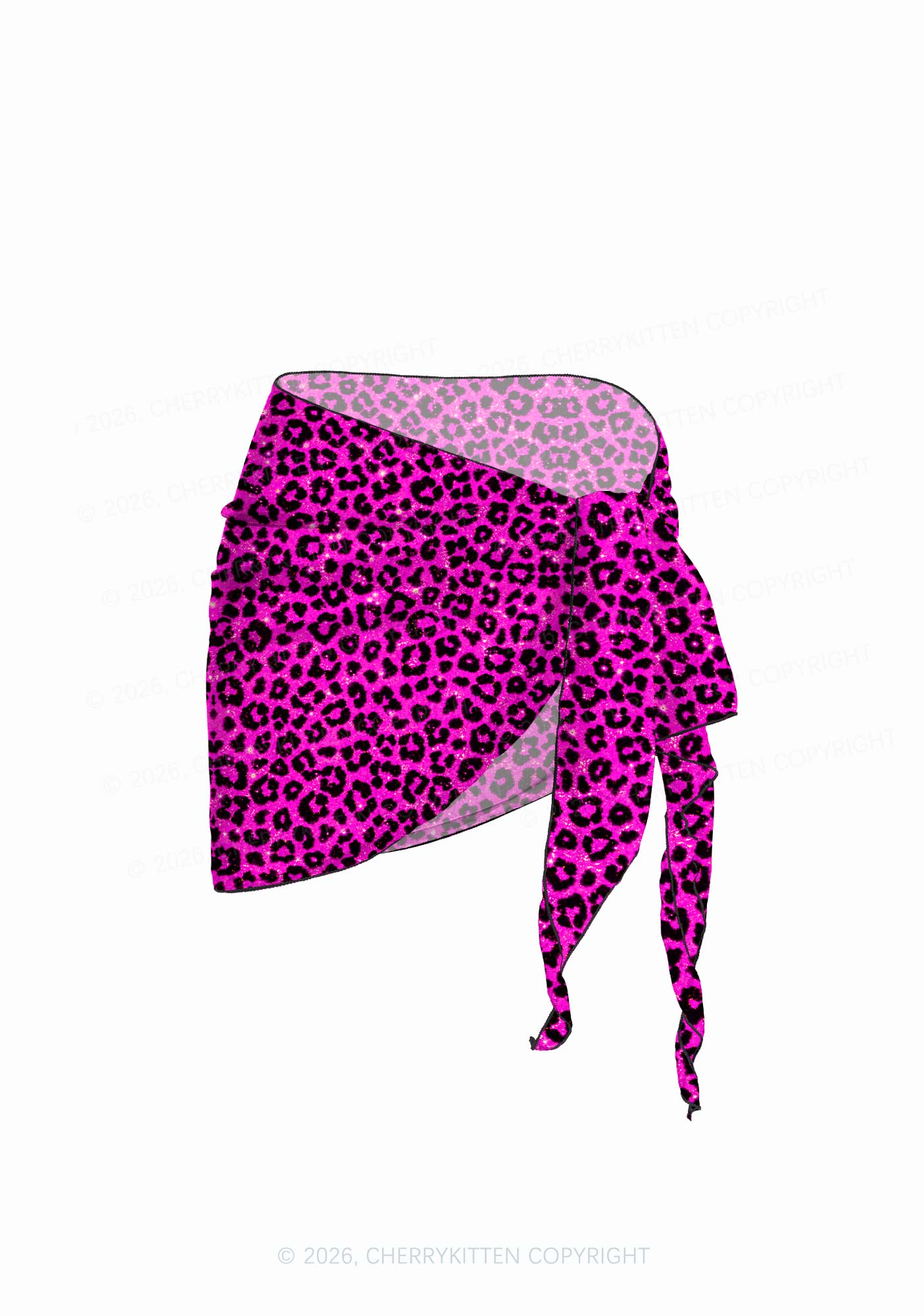 Hot Pink Leopard Y2K Print Bikini Set Cherrykitten