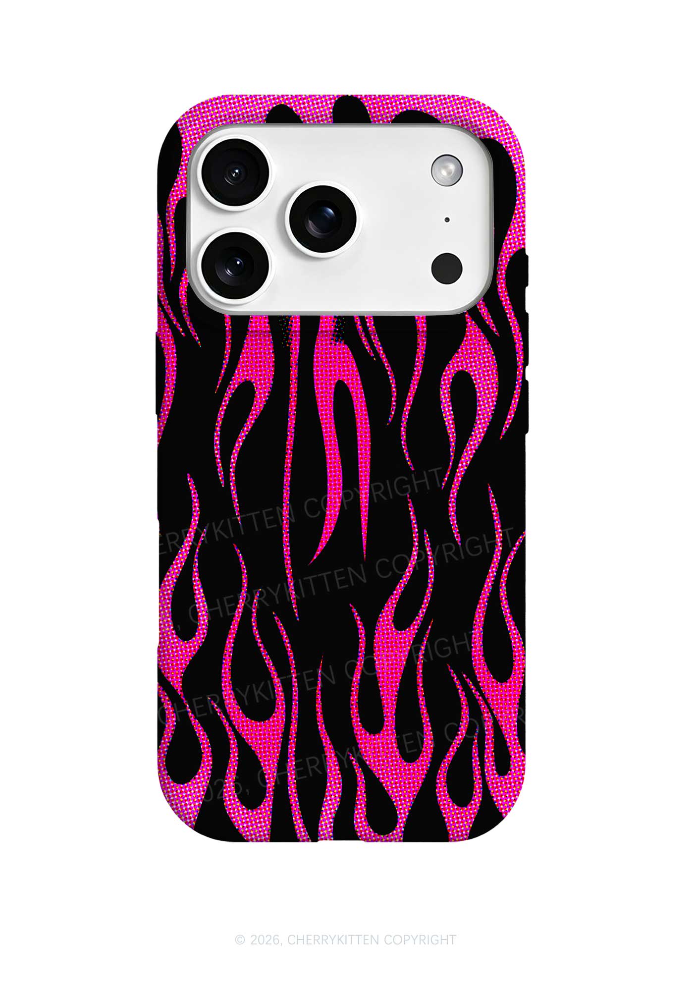 Hot Pink Flame Y2K Phone Case Cherrykitten