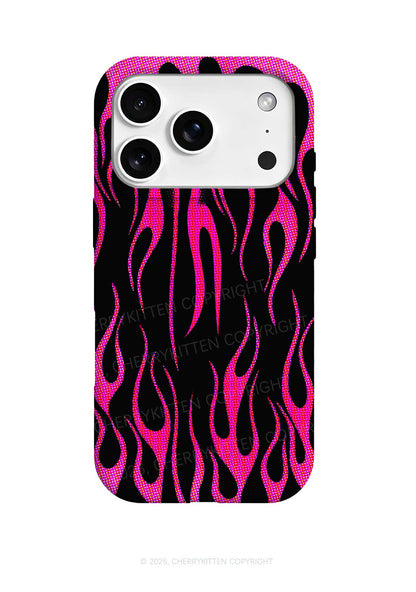 Hot Pink Flame Y2K Phone Case Cherrykitten