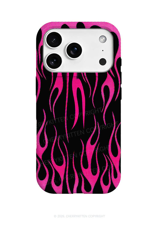 Hot Pink Flame Y2K Phone Case Cherrykitten