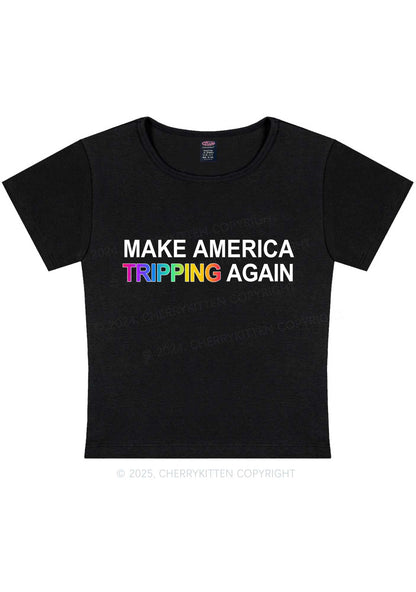 Make America Tripping Again Y2K Baby Tee Cherrykitten