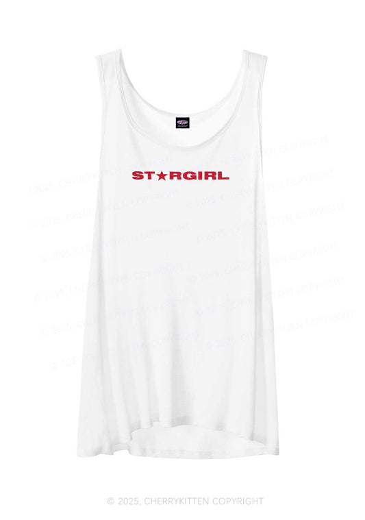 Red Stargirl Y2K Sheer Boyfriend Tank Cherrykitten