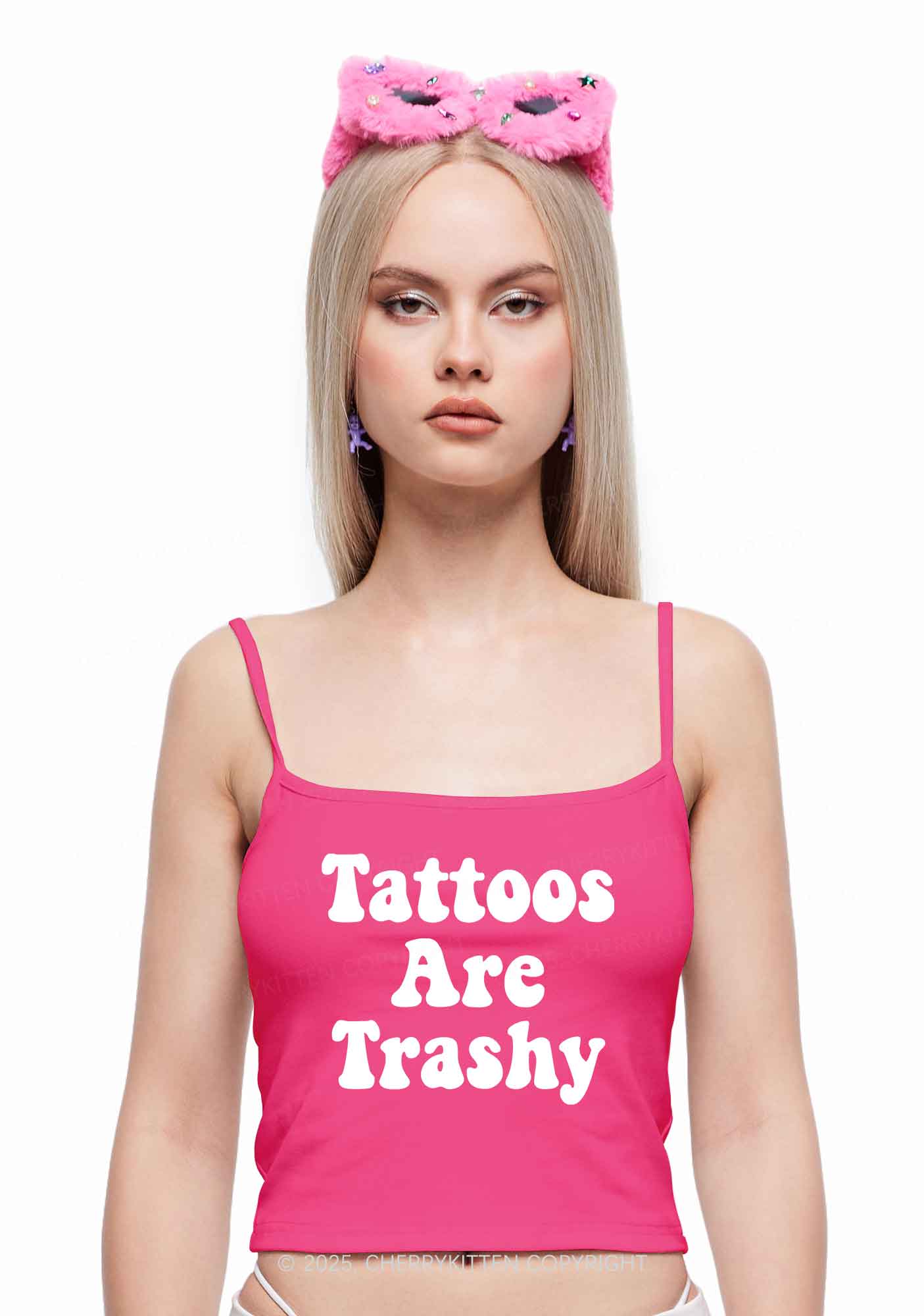 Tattoos Are Trashy Y2K Spaghetti Strap Cami Cherrykitten