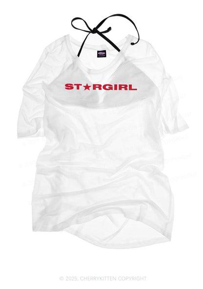 Red Stargirl Y2K Sheer Boyfriend Tee Cherrykitten