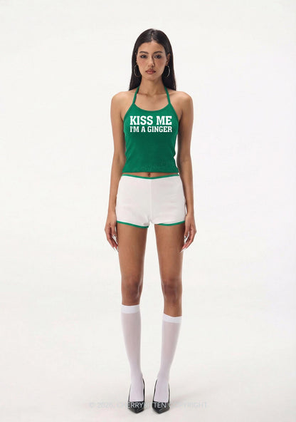 Kiss Me Im Ginger St Patricks Y2K Halter Neck Cami Cherrykitten