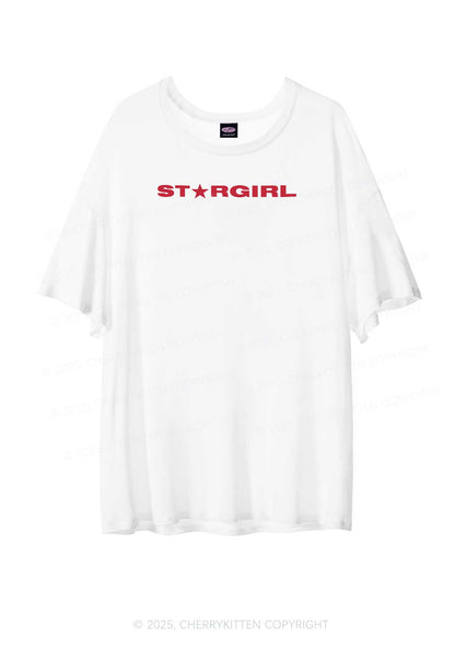 Red Stargirl Y2K Sheer Boyfriend Tee Cherrykitten