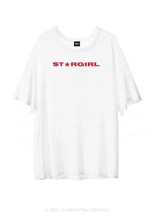 Red Stargirl Y2K Sheer Boyfriend Tee Cherrykitten