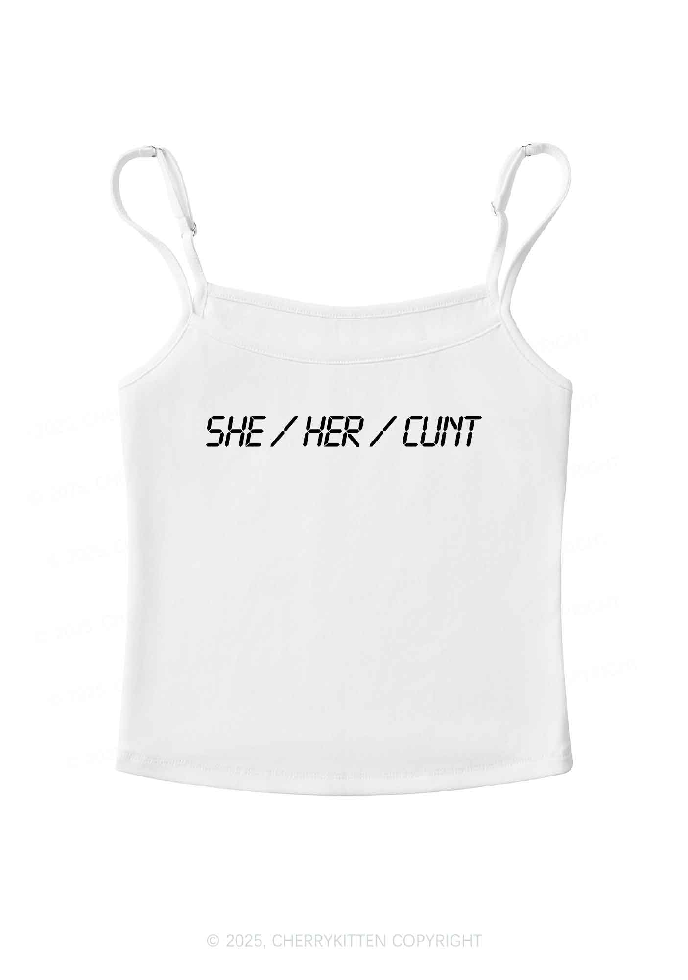 She Her Cxxt Y2K Spaghetti Strap Cami Cherrykitten