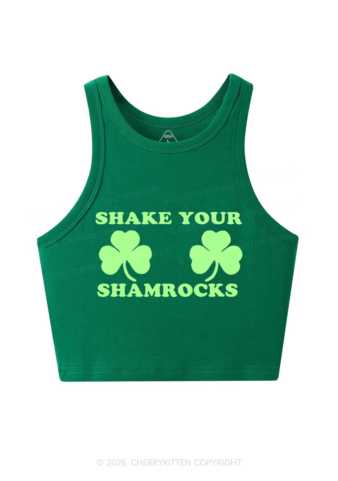 Shake Your Shamrocks St Patricks Y2K Crop Tank Top Cherrykitten