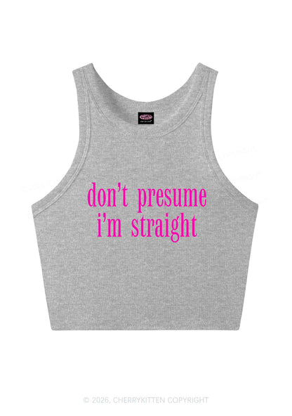 Dont Presume Im Straight Pride Y2K Crop Tank Top Cherrykitten