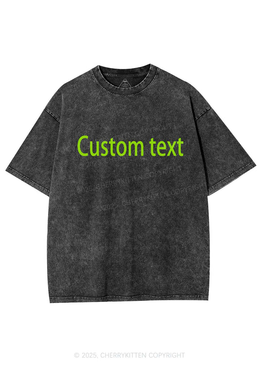 Custom Brat Text Y2K Shirts Washed Tee Cherrykitten