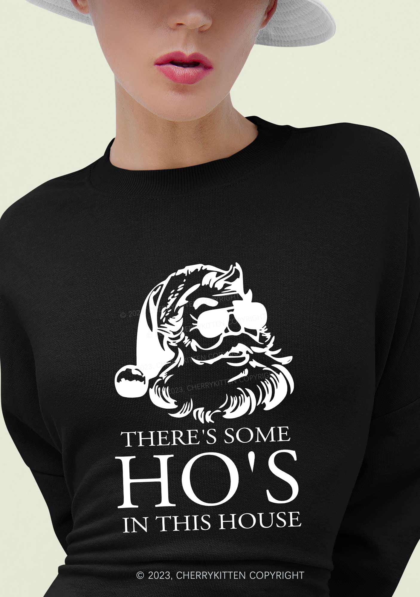 There's Some HO'S In This House Christmas Y2K Sweatshirt Cherrykitten