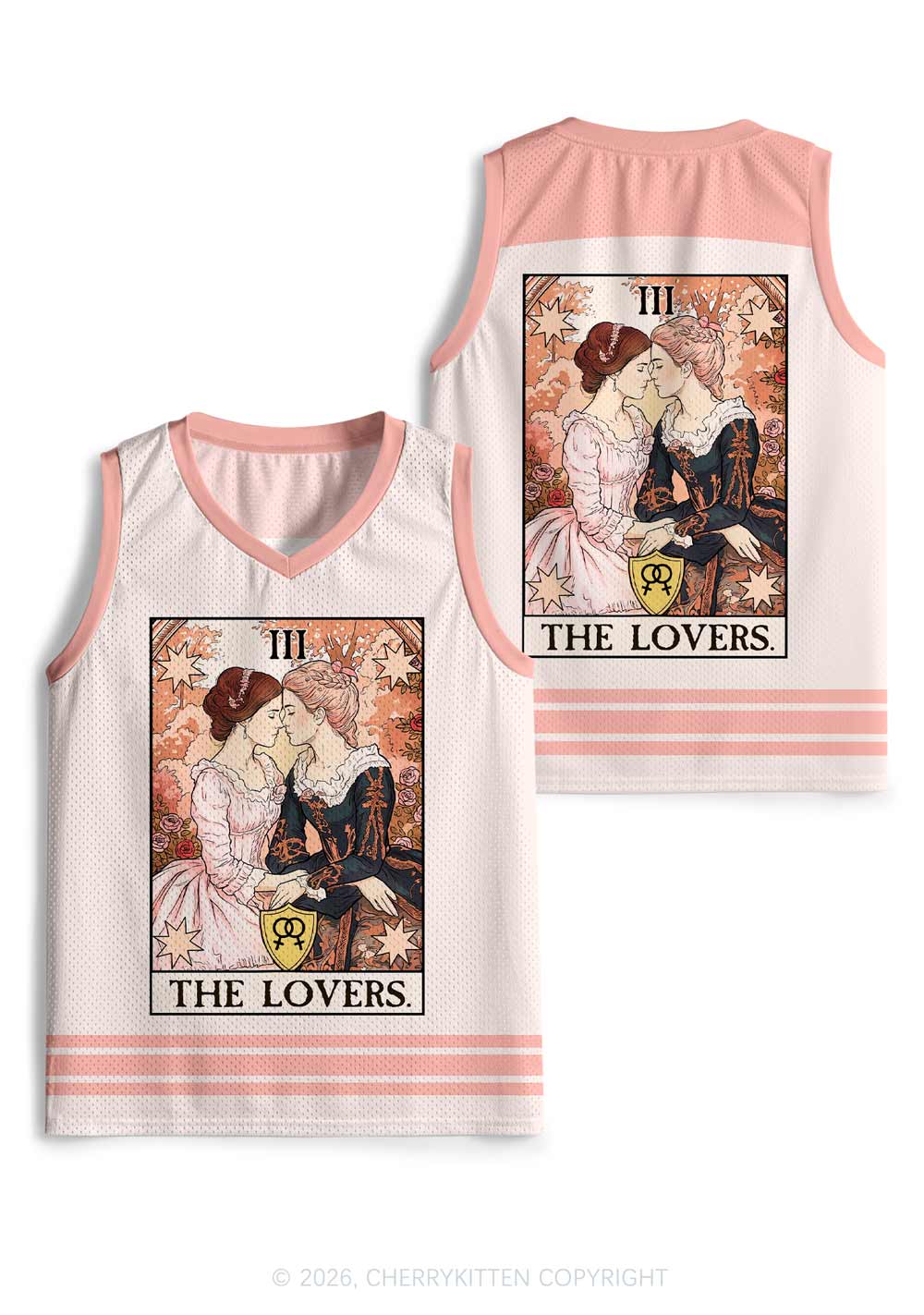 Victorian Rose Lesbian Pride Y2K Sport Jersey Tank Cherrykitten